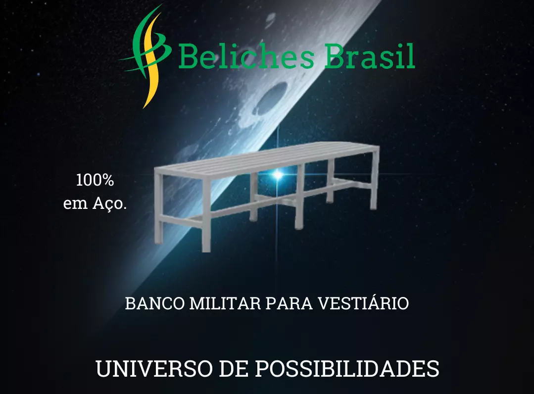 Banco Militar 100% em Aço Para Alojamento e Vestiários